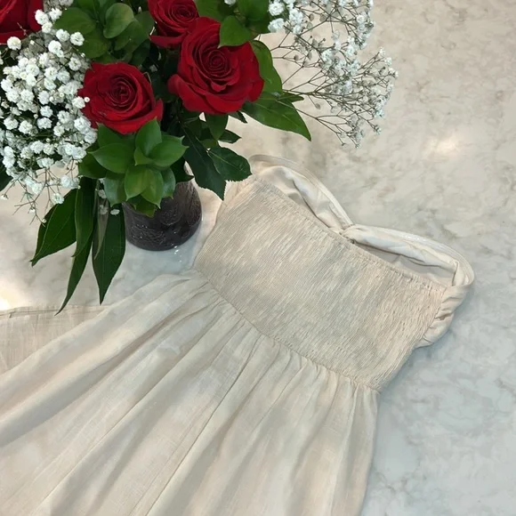 LILLUSORY Linen strapless twist front dress - Picture 7 of 9